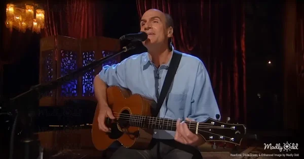 A lone guitarist on a dimly lit stage